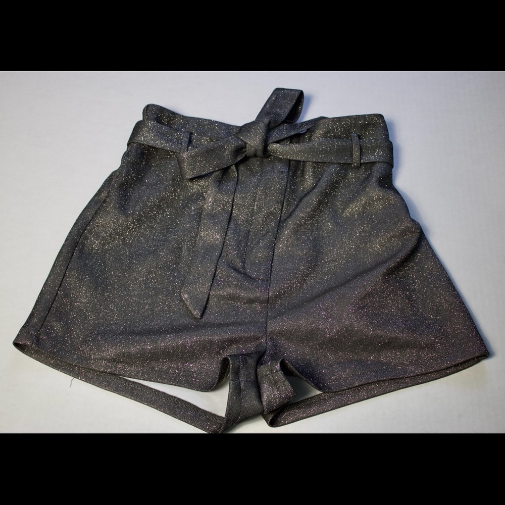glitter paper bag shorts